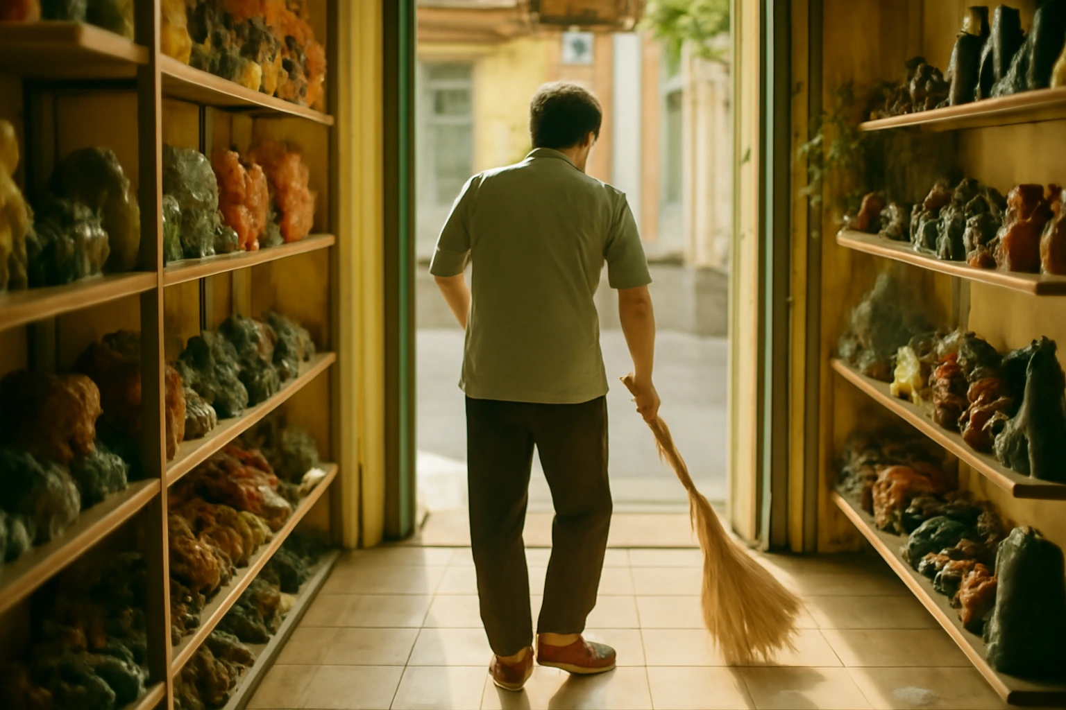 Bố trí cửa hàng nhỏ: cửa ra vào, quầy thu ngân và lối đi theo phong thuỷ và theo lẽ thường